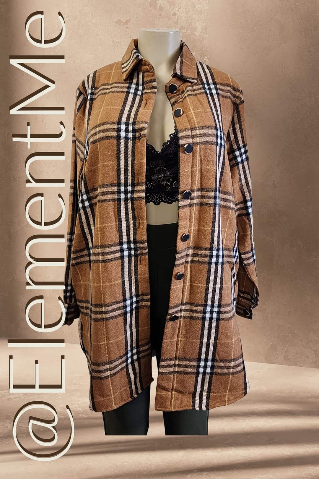 Women's Long Flannel Jacket with Fleece