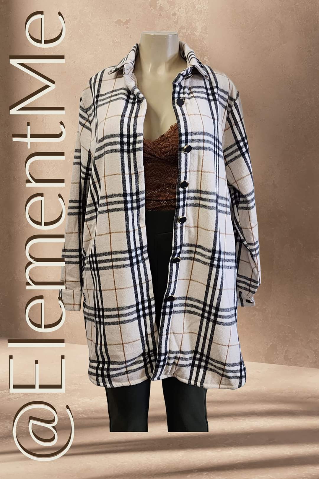 Women's Long Flannel Jacket with Fleece