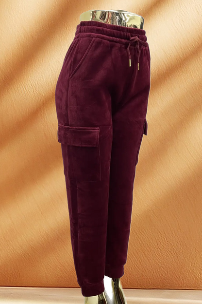 Corduroy Cargo Joggers with Fleece