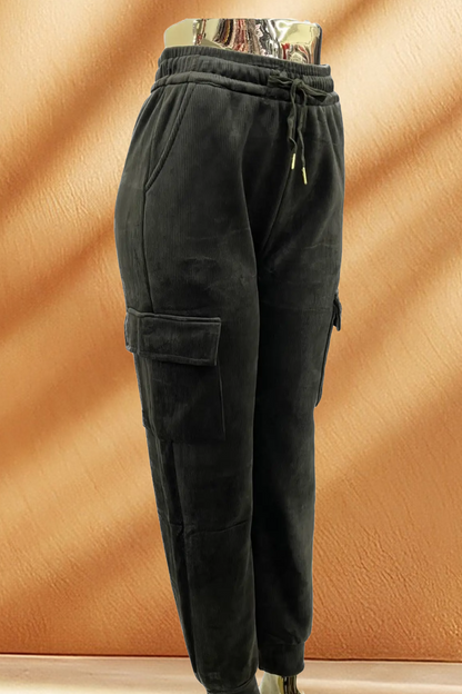 Corduroy Cargo Joggers with Fleece